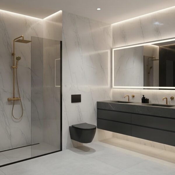 Bamboe Wandpaneel Carrara Wit Natuursteen & Marmer Look 280 x 110 cm NMLCW N2