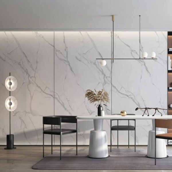 Bamboe Wandpaneel Carrara Wit Natuursteen & Marmer Look 280 x 110 cm NMLCW N2