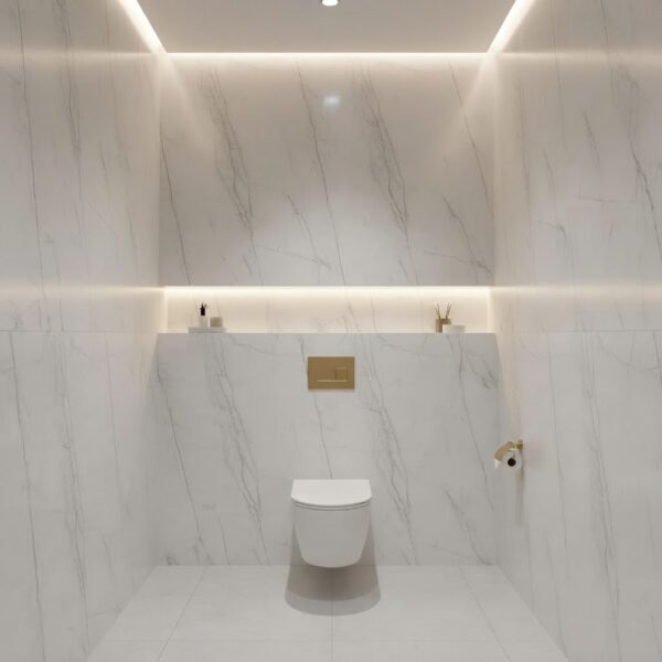 Bamboe Wandpaneel Carrara Wit Natuursteen & Marmer Look 280 x 110 cm NMLCW N2