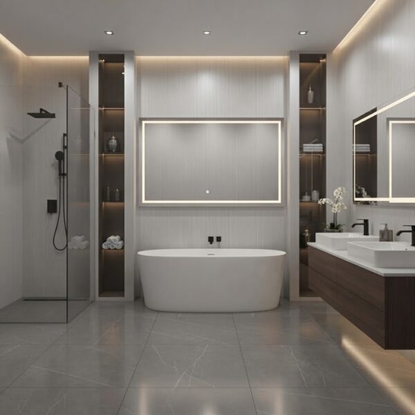 Bamboe Wandpaneel Geborsteld RVS Lijnstructuur Metal Look 280 x 110 cm MLGRVS M3