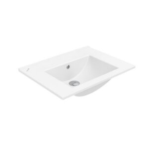 Creavit SU Wastafel 60×45 cm - 1 Wasbak - Glanzend Wit Keramiek - Zonder Kraangat