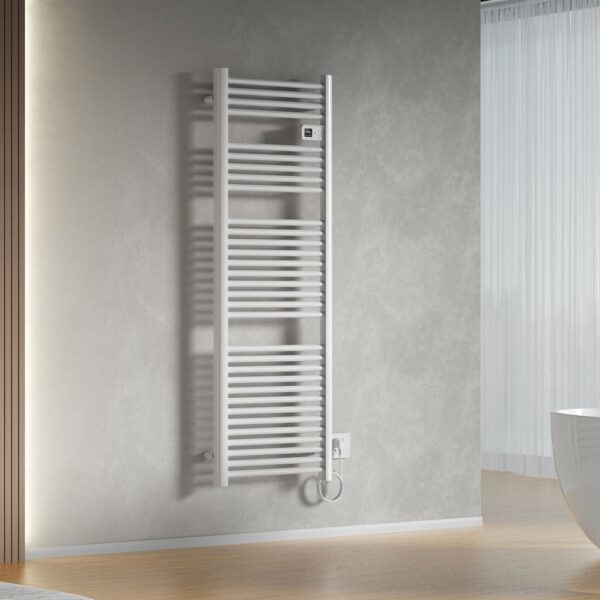 Elektrische Handdoekdroger Smart WiFi Glanzend Wit 160 x 54 cm 850 Watt Digitale Programmeerbare Thermostaat BLRWE1600540 amb