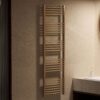 Handdoekdroger Geborsteld Bruin Brons 160 x 50 cm 721 Watt Links Rechts of Middenaansluiting Design Badkamerradiator