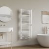 Handdoekradiator Met 3 Handdoekhouders Glanzend Wit 120 x 50 cm 1699 Watt