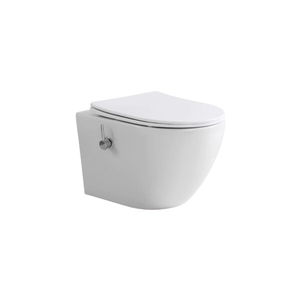 Hangtoilet met Bidet 52,5 cm Randloos 360 Flush Koud & Warm Water PRO19800