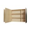 Hayat Spiegelkast 120 cm Eiken 3 Asymmetrische Spiegeldeuren 6 Verstelbare Legplanken