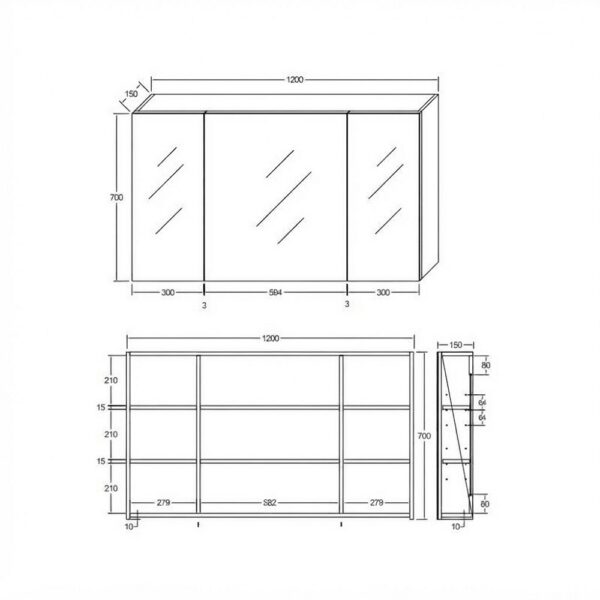 Hayat Spiegelkast 120 cm t