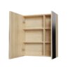 Hayat Spiegelkast 60 cm Eiken 2 Asymmetrische Spiegeldeuren 4 Verstelbare Legplanken