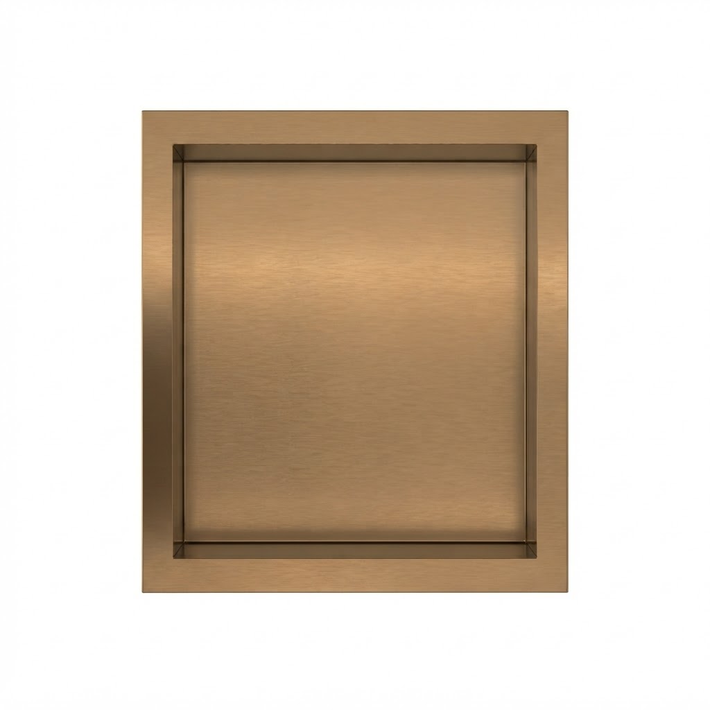 Inbouwnis 30x30x7 cm Bruin Brons Wandnis voor Badkamer en Toilet