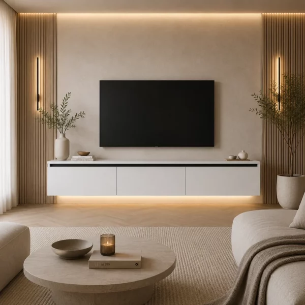 LUMORA TV Meubel Wit Modern TV Meubel met LED Verlichting