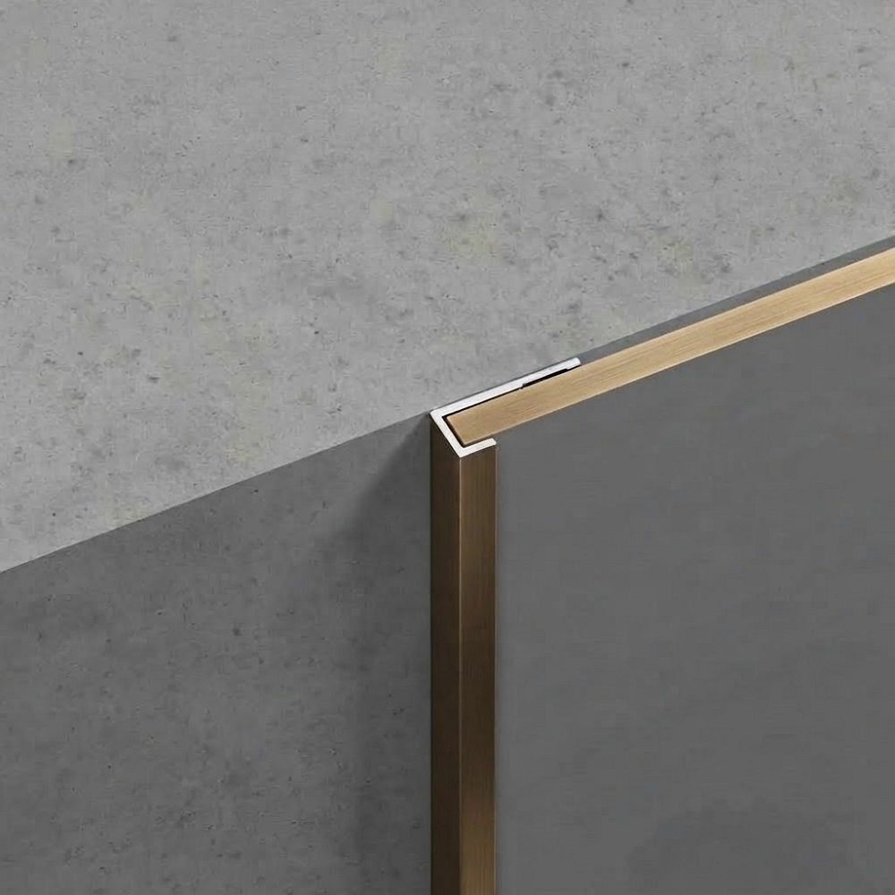 Eindprofiel Bamboe Wandpaneel 8 mm - Brons - Aluminium - 3 Meter
