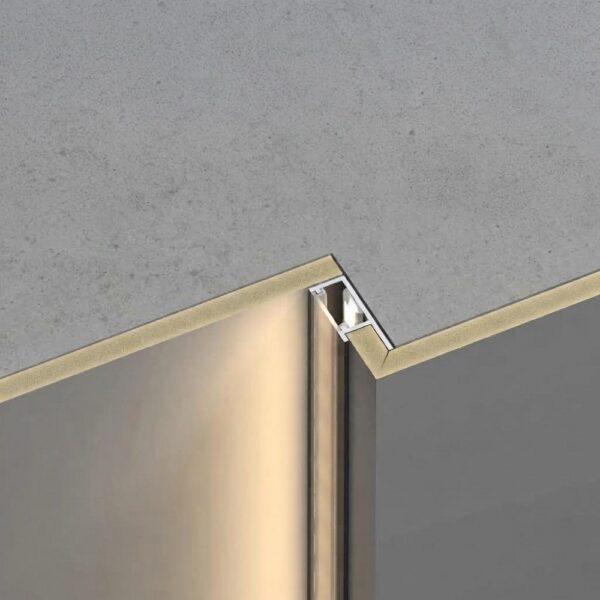 Eindprofiel Bamboe Wandpaneel 5 mm - Brons met LED-kanaal - Aluminium - 3 Meter
