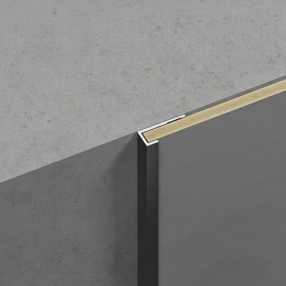 Eindprofiel Bamboe Wandpaneel 8 mm - Mat Zwart - Aluminium - 3 Meter