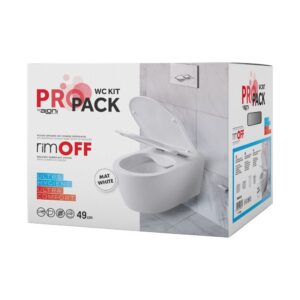 Pro Compact Hangtoilet 49 cm Randloos Duroplast SoftClose & Quick Release Mat Wit