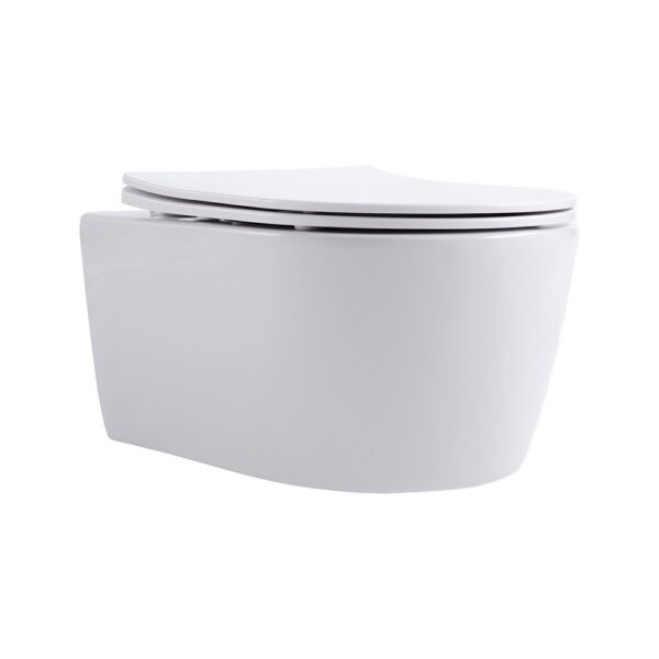 Pro Compact Hangtoilet 49 cm Randloos Duroplast SoftClose & Quick Release Mat Wit PRO6514