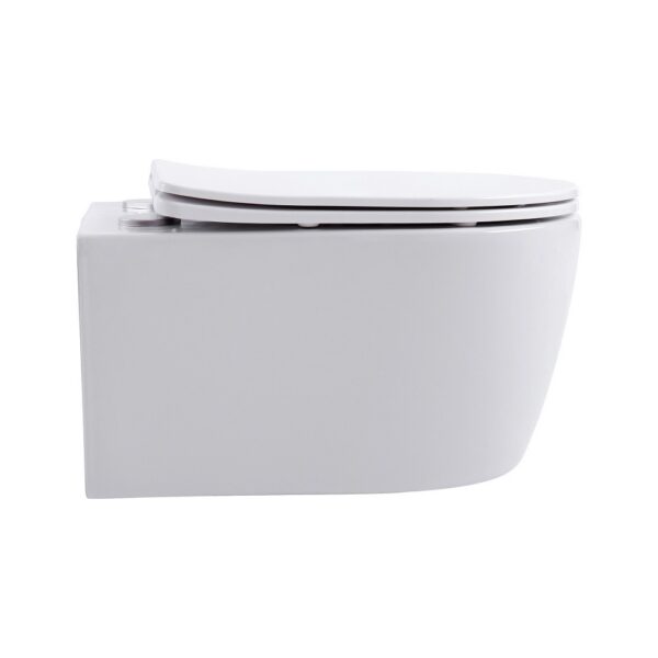 Pro Compact Hangtoilet 49 cm Randloos Duroplast SoftClose & Quick Release Mat Wit PRO6514a