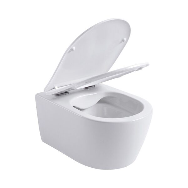 Pro Compact Hangtoilet 49 cm Randloos Duroplast SoftClose & Quick Release Mat Wit PRO6514c