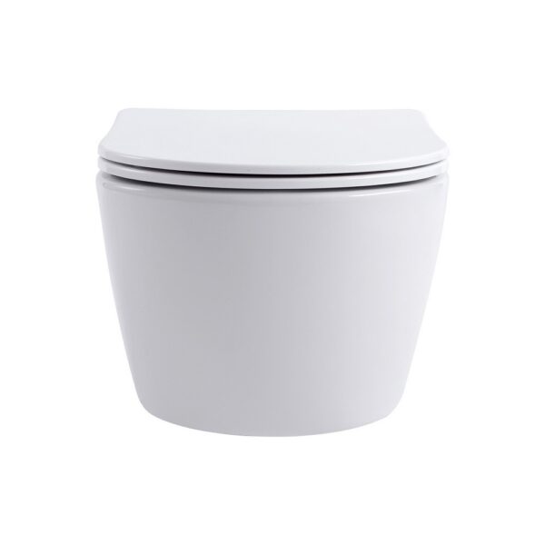Pro Compact Hangtoilet 49 cm Randloos Duroplast SoftClose & Quick Release Mat Wit PRO6514e