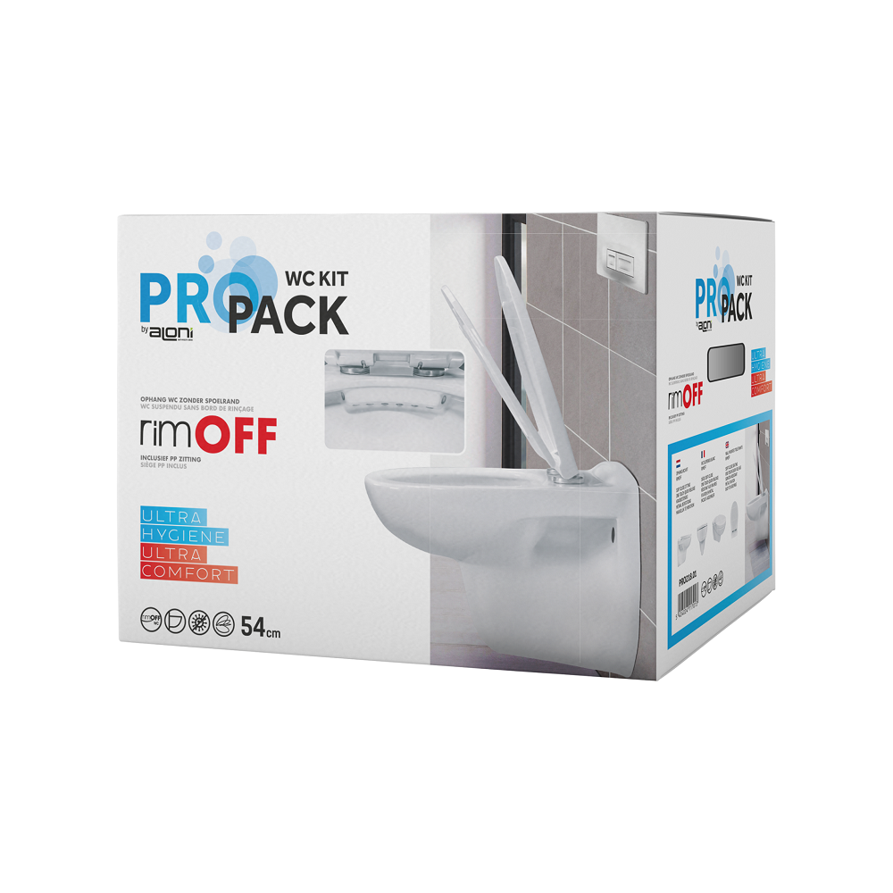 Pro Hangtoilet Randloos Met SoftClose & Quick Release Toiletzitting Glanzend Wit