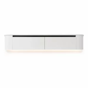 VELORA Japandi TV Meubel 182 cm Wit 2 Deurs Zwevend TV Meubel met LED Verlichting