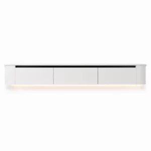 VELORA Japandi TV Meubel 240 cm Wit 3 Deurs Zwevend TV Meubel met LED Verlichting