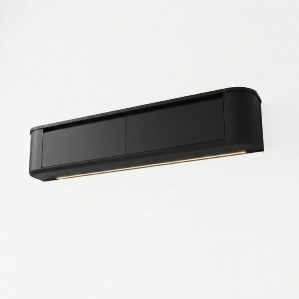 VELORA Japandi TV Meubel Mat Zwart 2 Deurs Zwevend TV Meubel met LED Verlichting