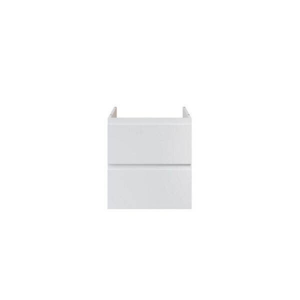 Sally XL Wastafelonderkast 56 x 60 x 45,3 cm - 2 Lades - Soft Close - Greeploos - Glanzend Wit