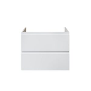 Sally XL Wastafelonderkast 76 x 60 x 45,3 cm - 2 Lades - Soft Close - Greeploos - Glanzend Wit