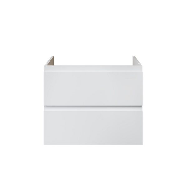 Sally XL Wastafelonderkast 76 x 60 x 45,3 cm - 2 Lades - Soft Close - Greeploos - Glanzend Wit