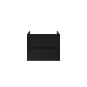 Sally XL Wastafelonderkast 76 x 60 x 45,3 cm - 2 Lades - Soft Close - Greeploos - Mat Zwart