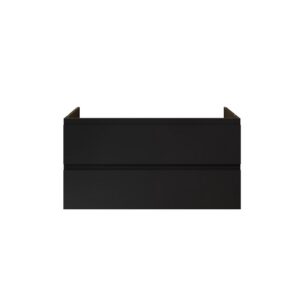 Sally XL Wastafelonderkast 118 x 60 x 45,3 cm - 2 Lades - Soft Close - Greeploos - Mat Zwart
