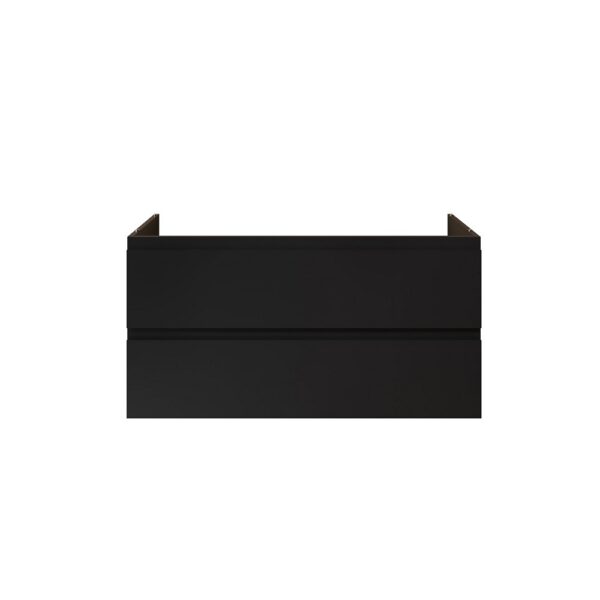 Sally XL Wastafelonderkast 118 x 60 x 45,3 cm - 2 Lades - Soft Close - Greeploos - Mat Zwart