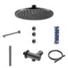 Stria Complete Inbouw Regendoucheset - Thermostatisch 2-Weg - Gunmetal PVD