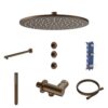 Stria Complete Inbouw Regendoucheset - Thermostatisch 2-Weg - Bruin Brons PVD