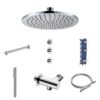 Stria Complete Inbouw Regendoucheset - Thermostatisch 2-Weg - Chroom