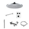 Stria Complete Inbouw Regendoucheset - Thermostatisch 2-Weg met Drukknoppen - Chroom