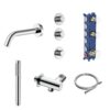 Stria Inbouw Badthermostaatset - Thermostatisch 2-Weg met 2 Stopkranen - Chroom