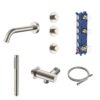 Stria Inbouw Badthermostaatset - Thermostatisch 2-Weg met 2 Stopkranen - Geborsteld RVS